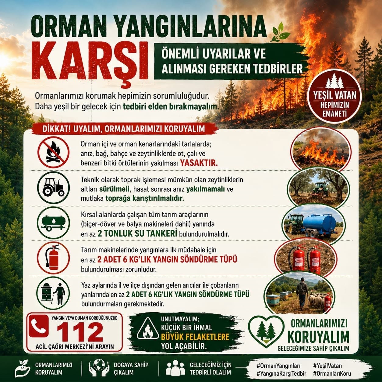 Bozdoğan İl&ccedil;e Tarım&rsquo;dan yangın riskine karşı uyarı