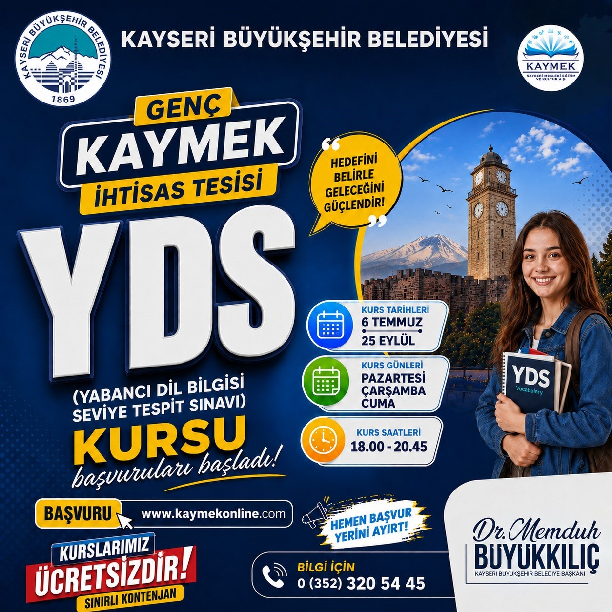 B&uuml;y&uuml;kşehir&rsquo;den gen&ccedil;lere TYT, LGS ve YDS kursları