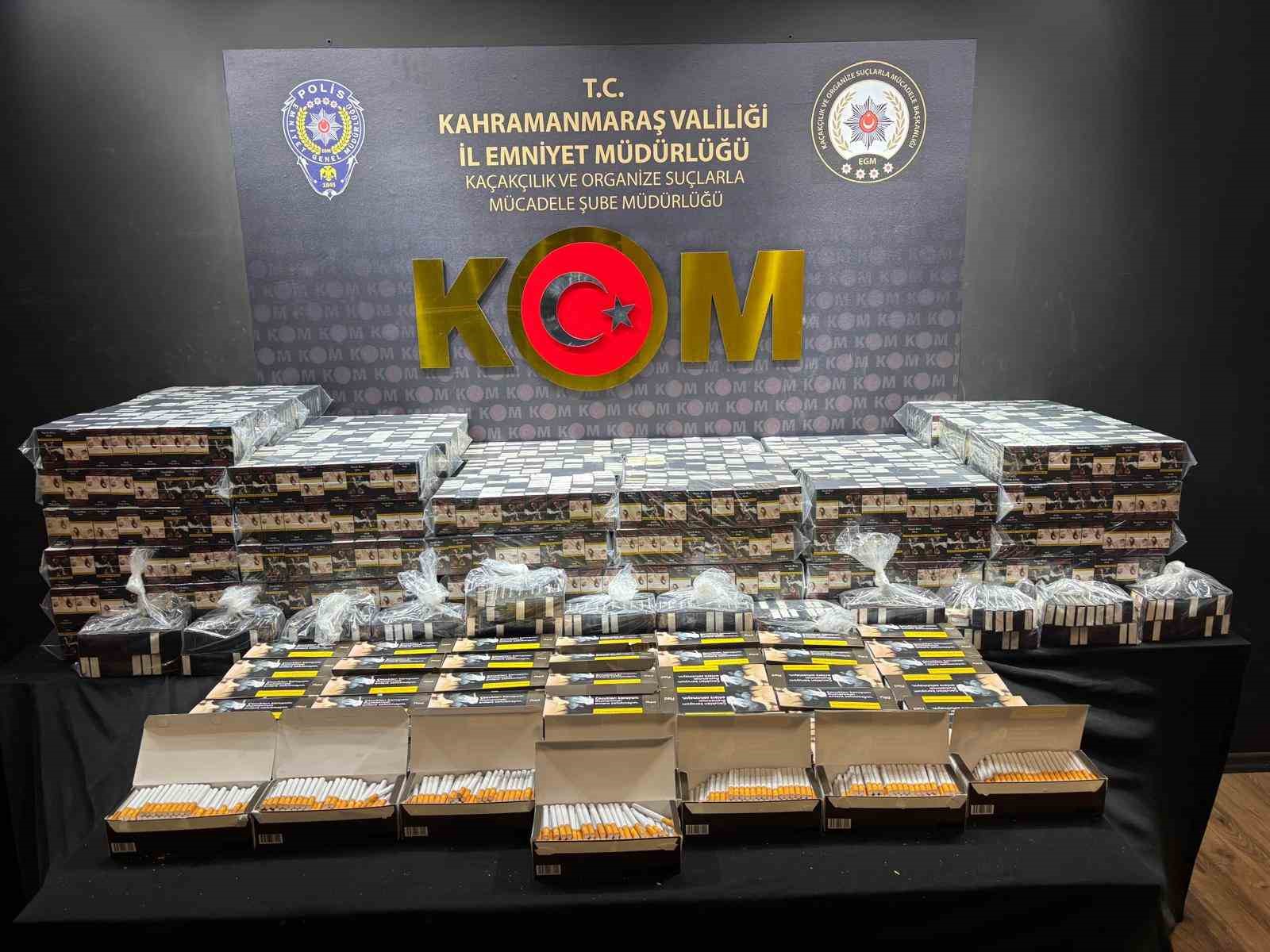 Kahramanmaraş&rsquo;ta ka&ccedil;ak sigara ve t&uuml;t&uuml;n operasyonu
