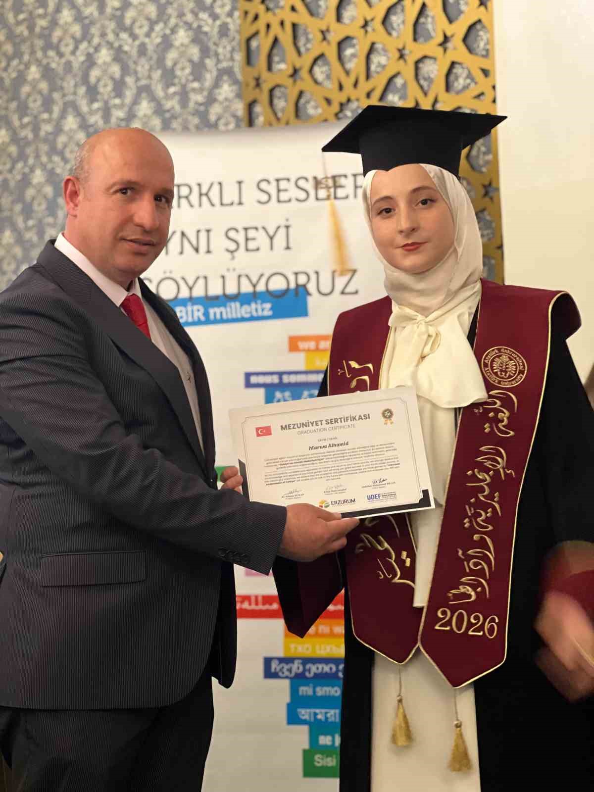 Erzurum&rsquo;da eğitim alan uluslararası &ouml;ğrenciler memleketlerine uğurlandı