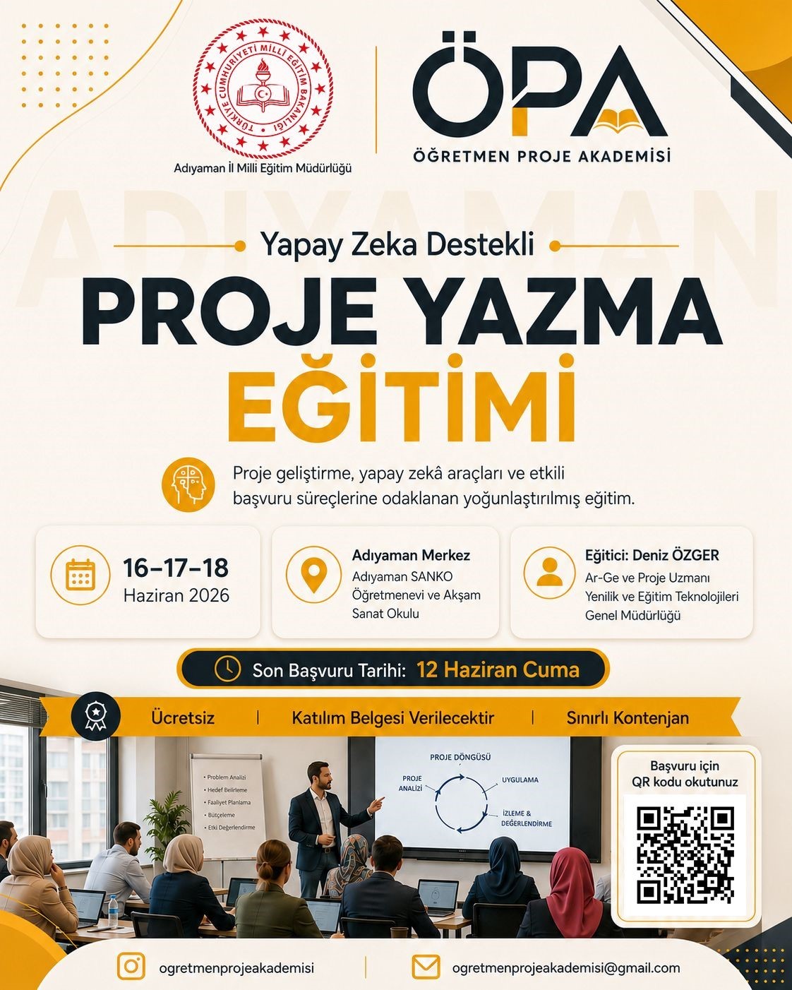 Yapay zeka destekli proje eğitimi Adıyaman&rsquo;da yapılacak