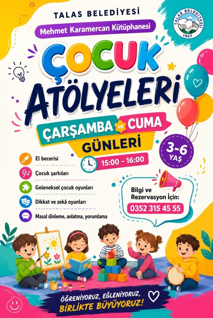 Miniklerin yaz tatili Talas&rsquo;ta at&ouml;lyelerle renkleniyor