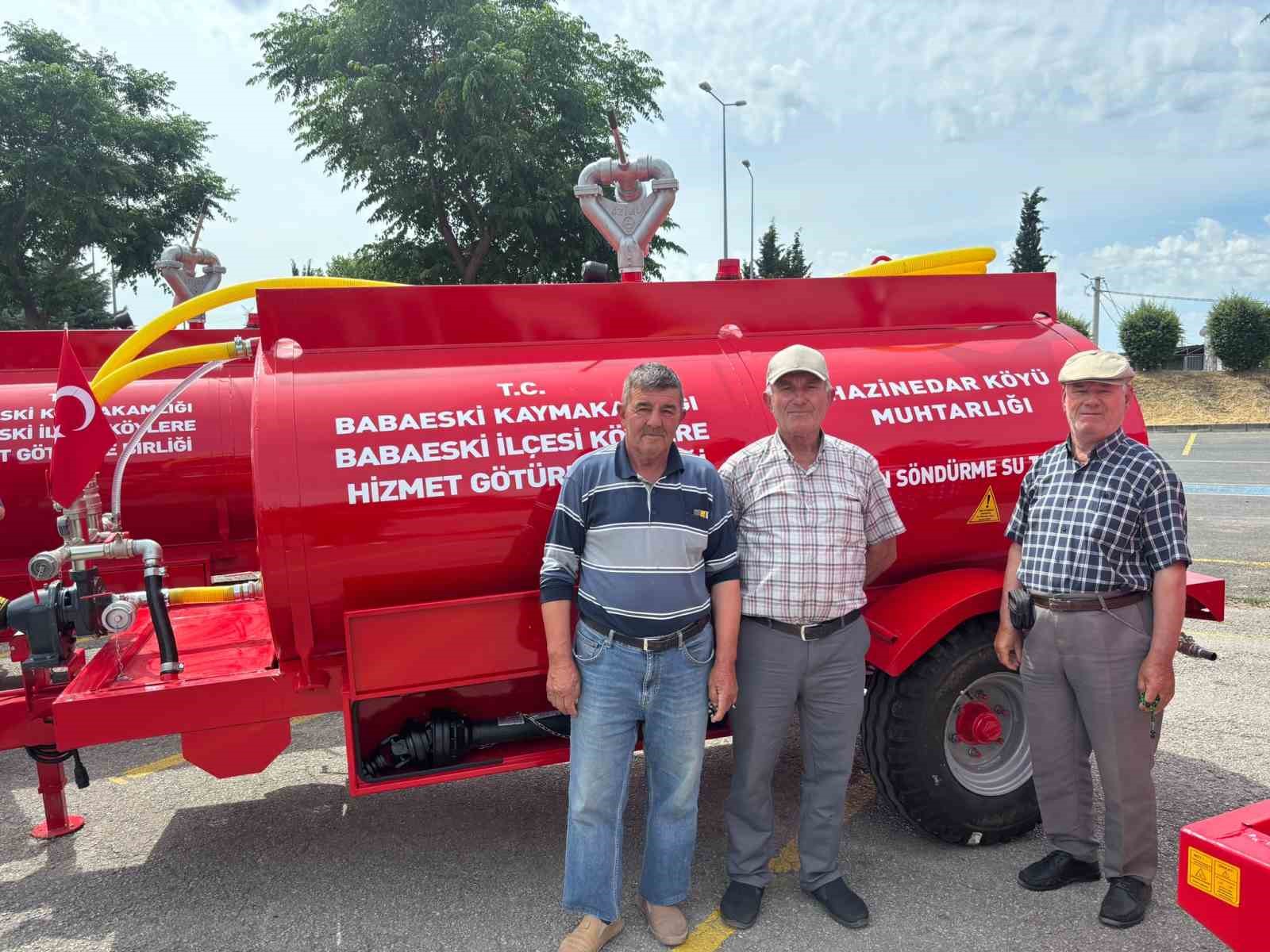 Babaeski’de köylere 16 adet yangın söndürme tankeri dağıtıldı