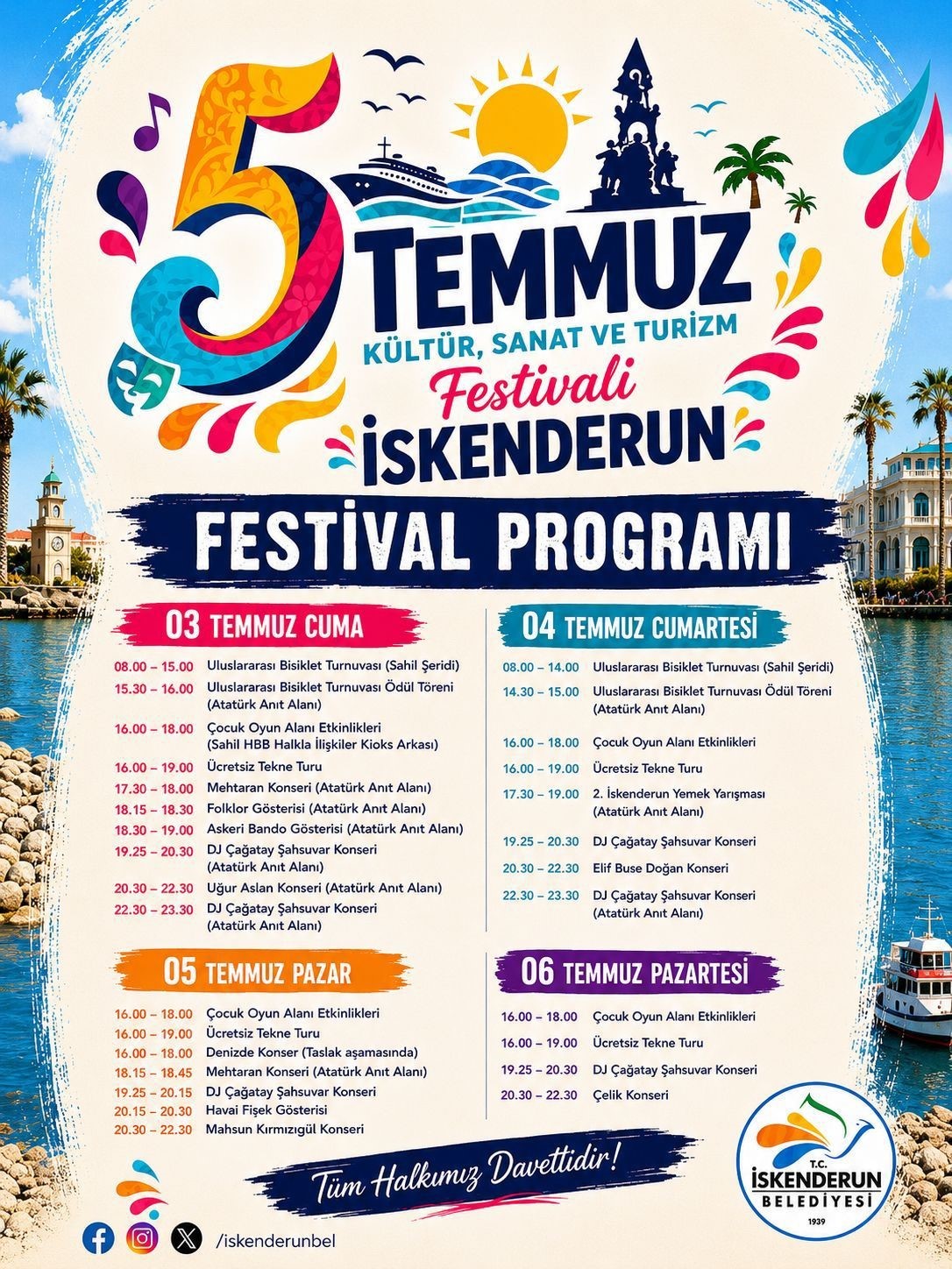 İskenderunlular 5 Temmuz Festivali&rsquo;nde doyasıya eğlenecek