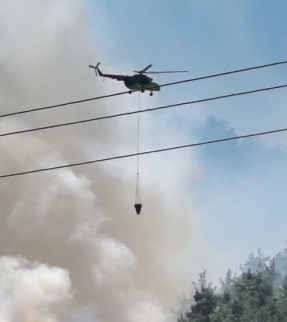 Soma&rsquo;daki orman yangınına m&uuml;dahale devam ediyor