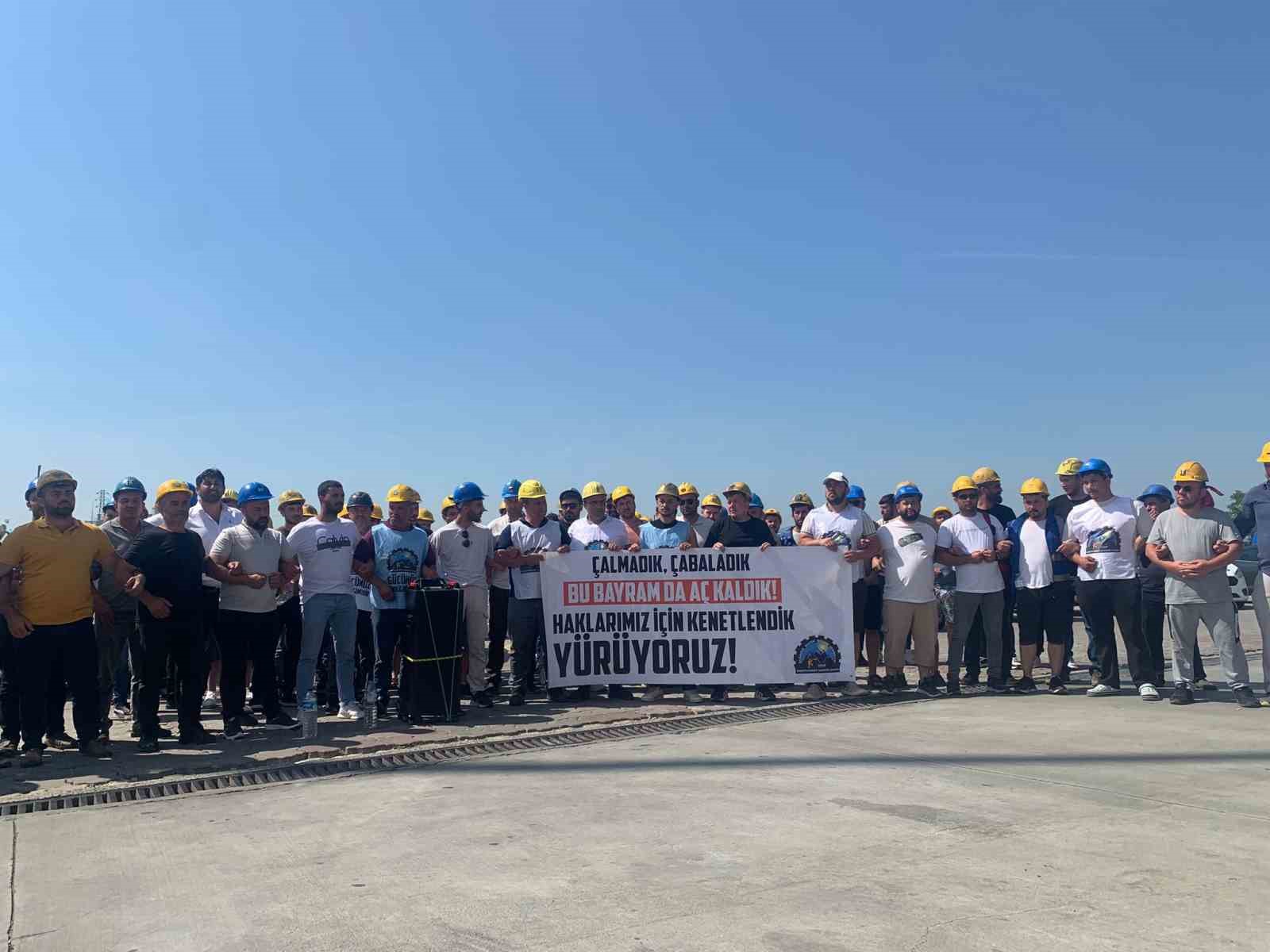 &Uuml;cretlerini alamadıklarını iddia eden madenciler, firmanın Tekirdağ&rsquo;daki ofise y&uuml;r&uuml;d&uuml;