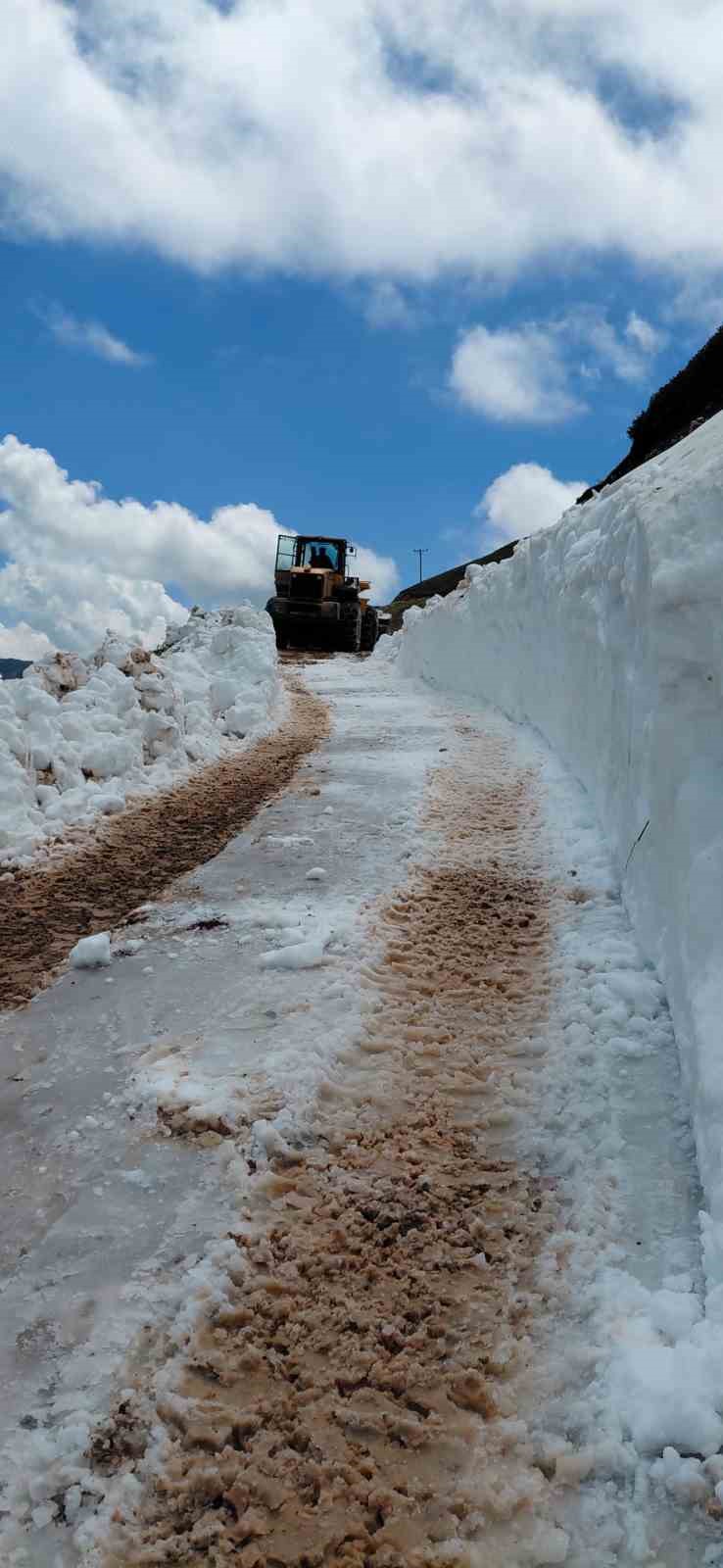 Rize&rsquo;de Haziran ayında kar ve &ccedil;ığ temizleme &ccedil;alışması