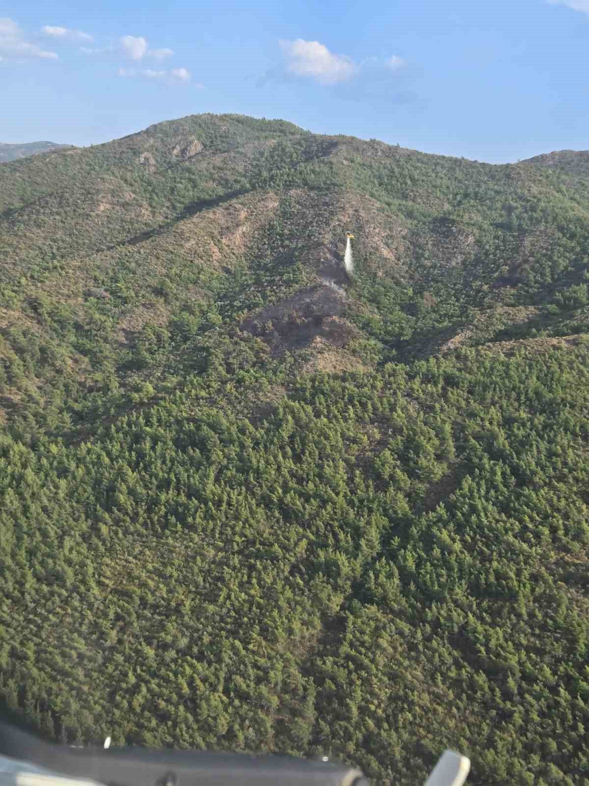Marmaris&rsquo;teki yıldırım kaynaklı orman yangını s&ouml;nd&uuml;r&uuml;ld&uuml;