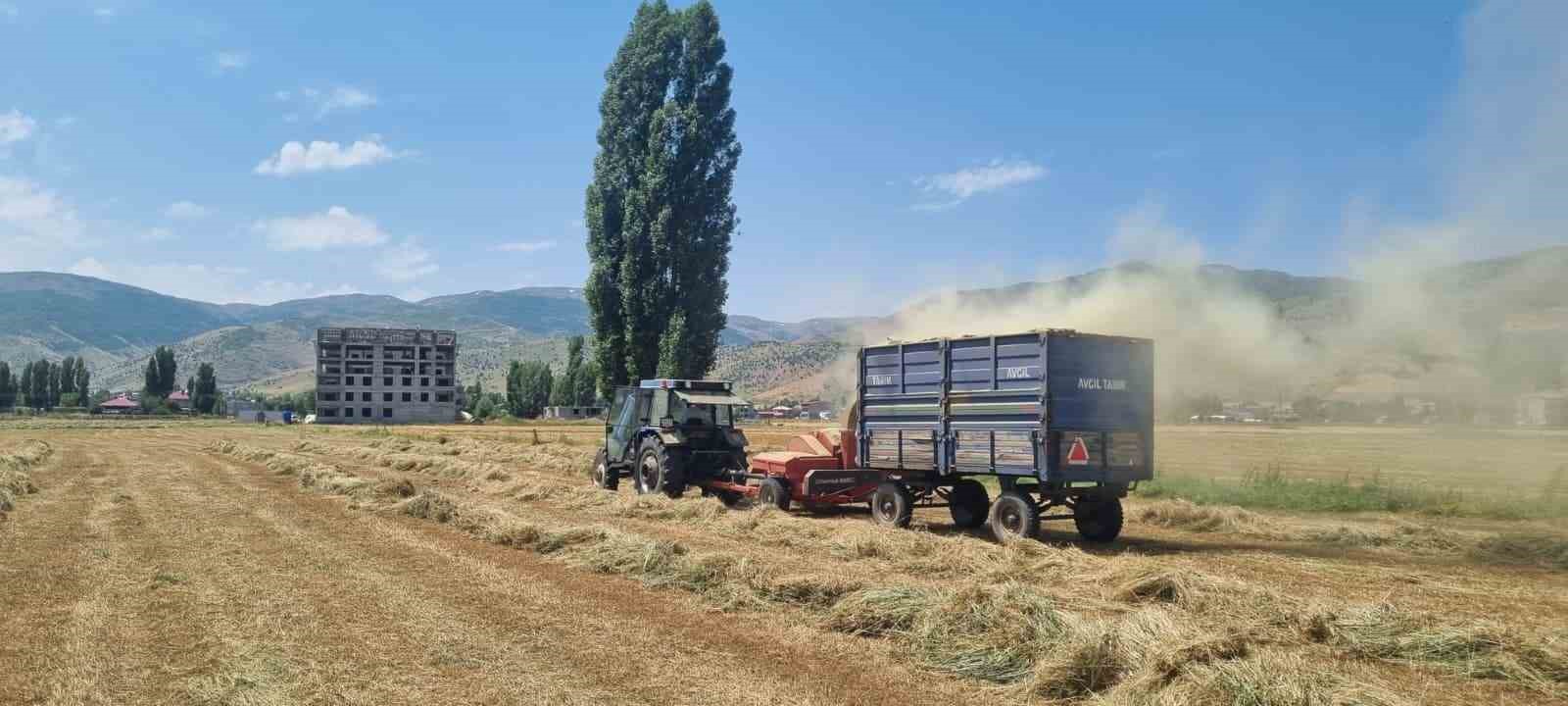 Hask&ouml;y&rsquo;de &ccedil;ift&ccedil;ilerin kışlık yem mesaisi s&uuml;r&uuml;yor
