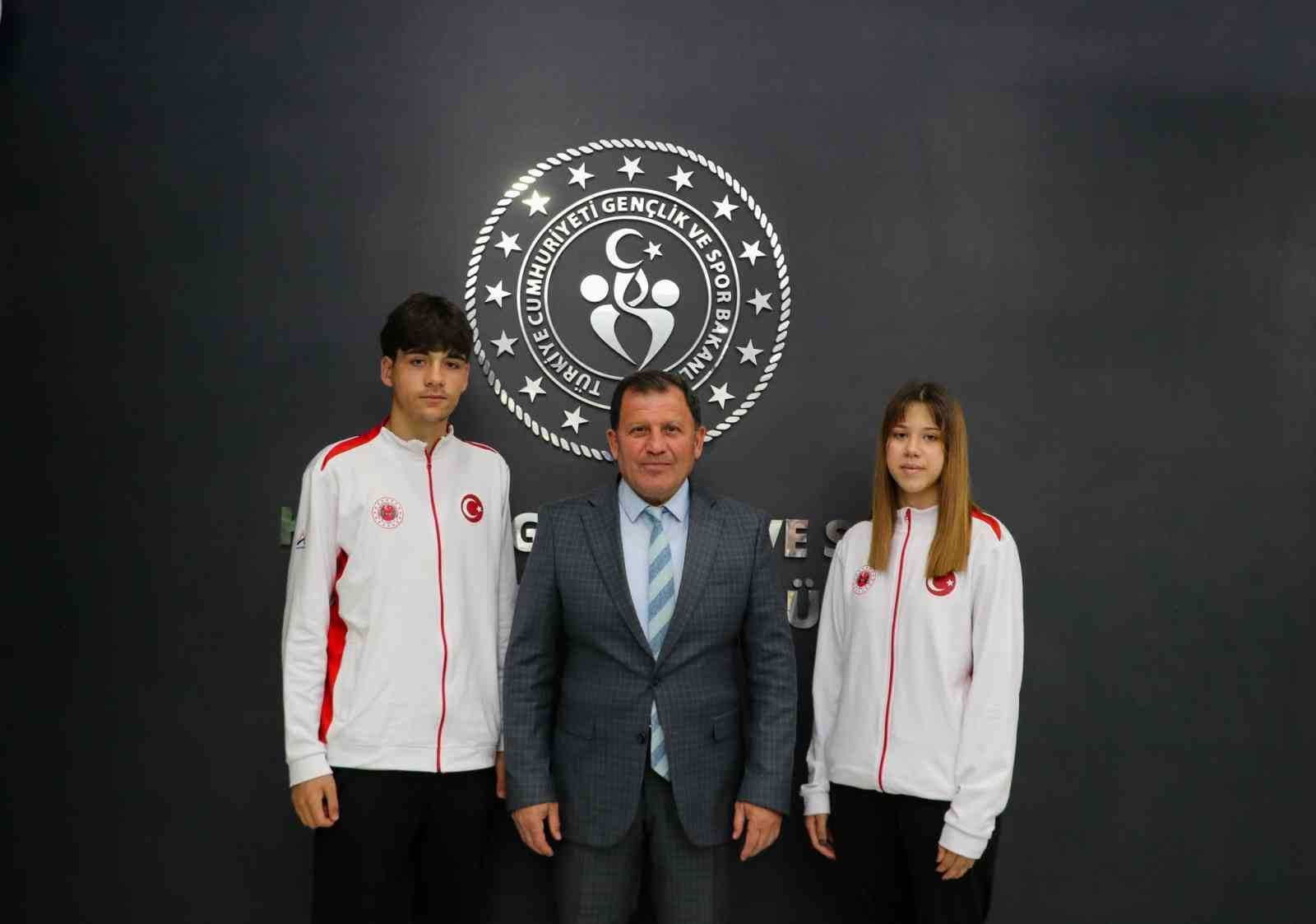 Şampiyon sporculardan Kabakcı&rsquo;ya ziyaret