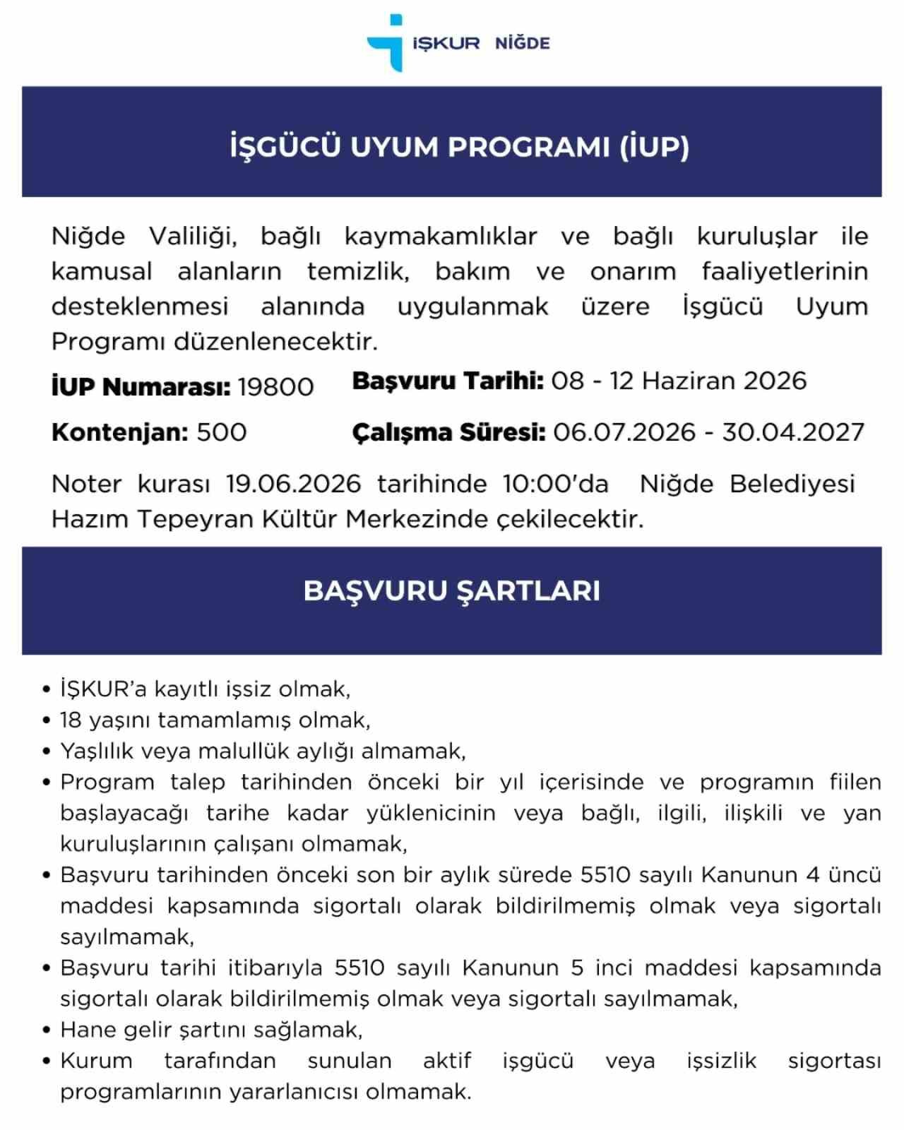 Niğde&rsquo;de 500 kişilik istihdam fırsatı