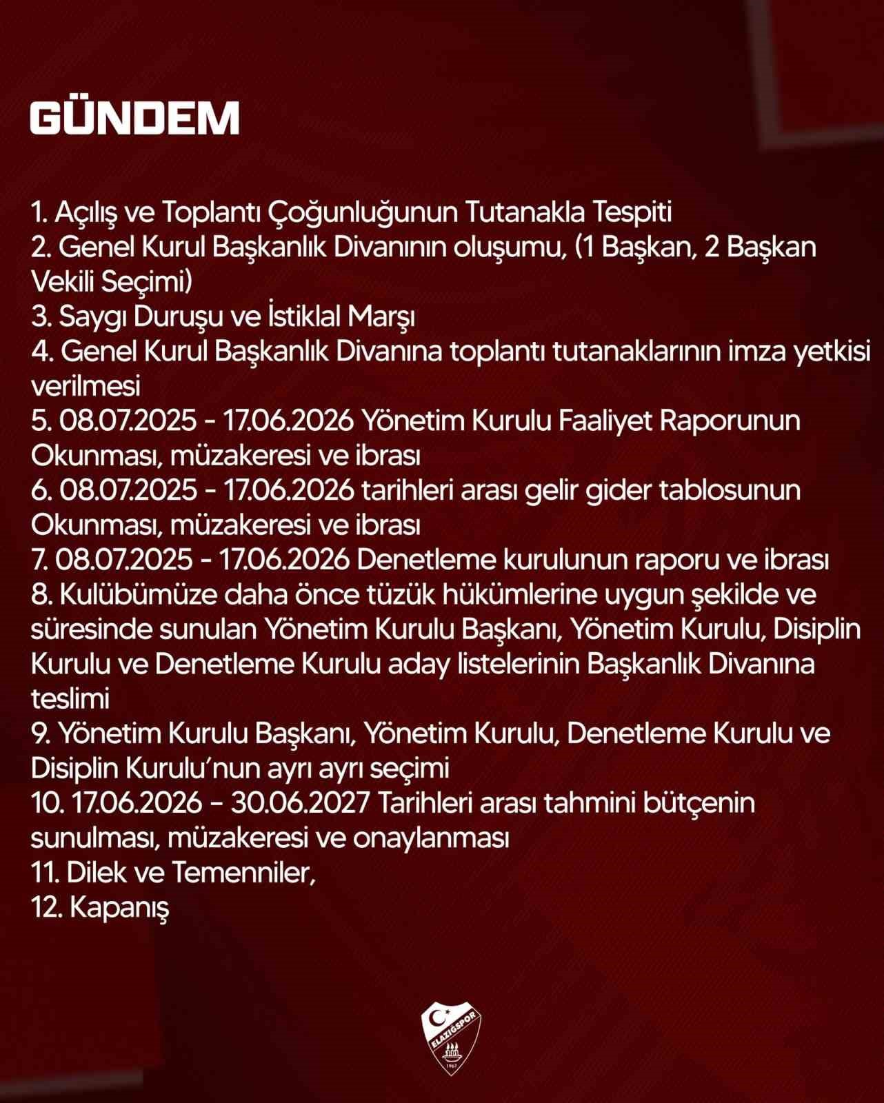 Elazığspor&rsquo;da genel kurul tarihi netleşti