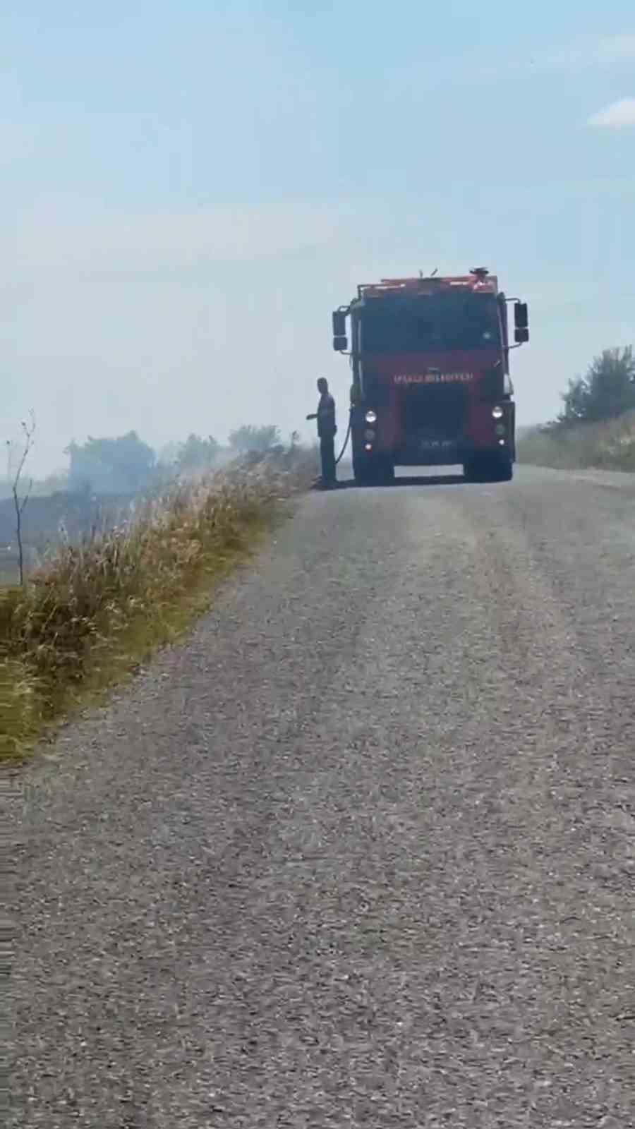 İpsala&rsquo;da mera yangını: İtfaiye seferber oldu