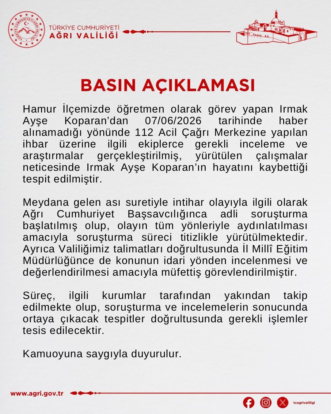 Irmak Ayşe Koparan’ın ölümüne ilişkin soruşturmada yeni gelişme