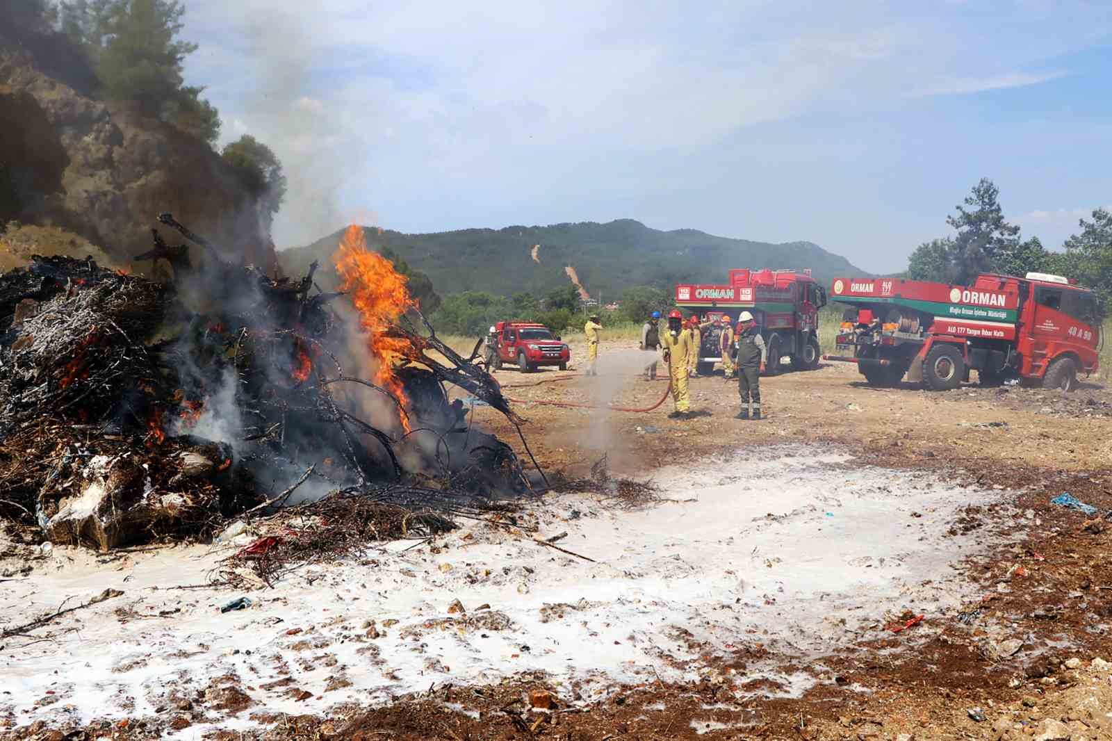 Yangın sezonu &ouml;ncesi orman yangın tatbikatı