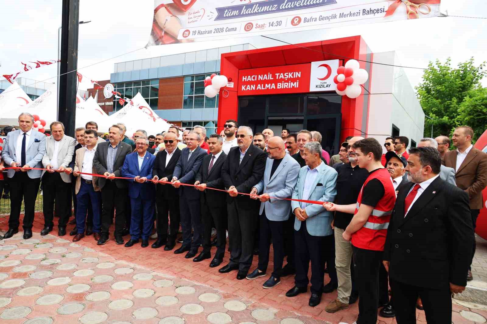 Bafra&rsquo;da Kızılay kan alma birimi a&ccedil;ılışı