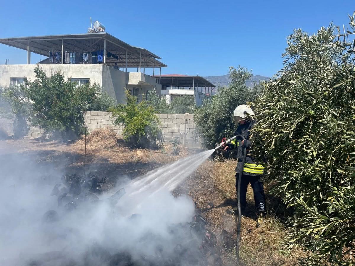 Hassa&rsquo;da bah&ccedil;e yangını
