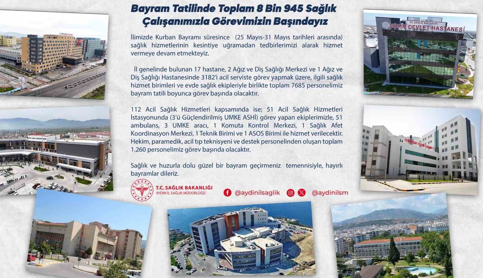 Aydın’da sağlık çalışanları bayram tatili boyunca görevlerinin başında olacak