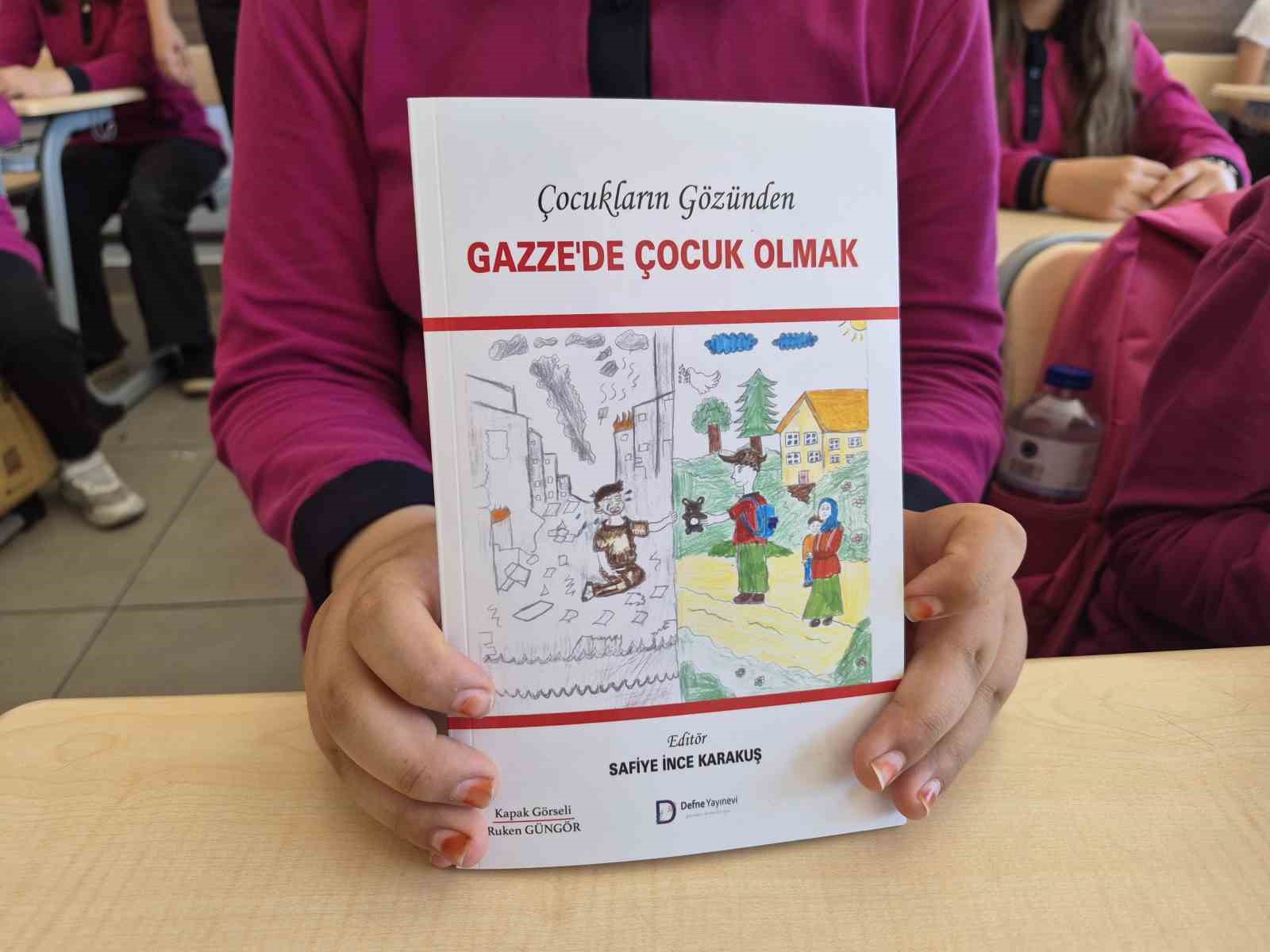 Minik y&uuml;rekler, kalemleriyle Gazze&rsquo;nin sesi oldular