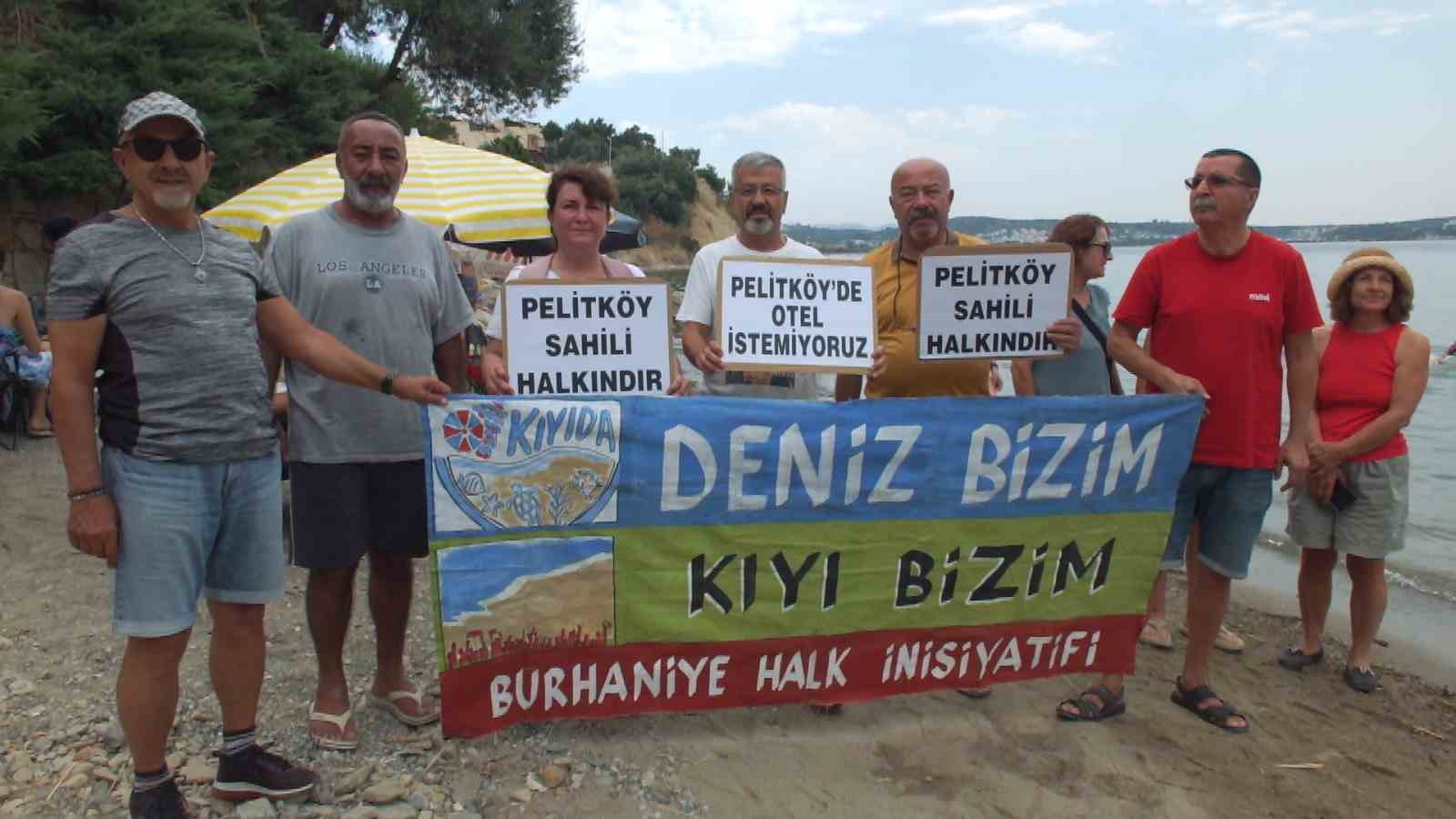 Balıkesir&rsquo;de vatandaşlar kıyı işgaline tepki g&ouml;sterdi