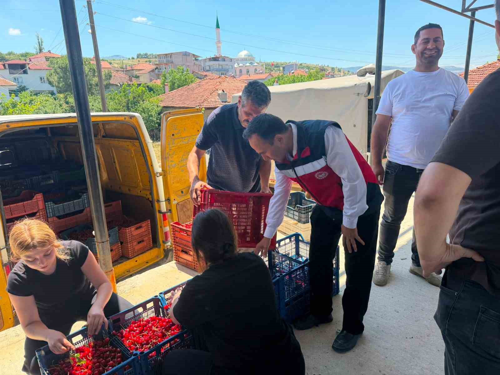 Simav İl&ccedil;e Tarım ve Orman M&uuml;d&uuml;rl&uuml;ğ&uuml;nden kiraz alım merkezlerine ziyaret