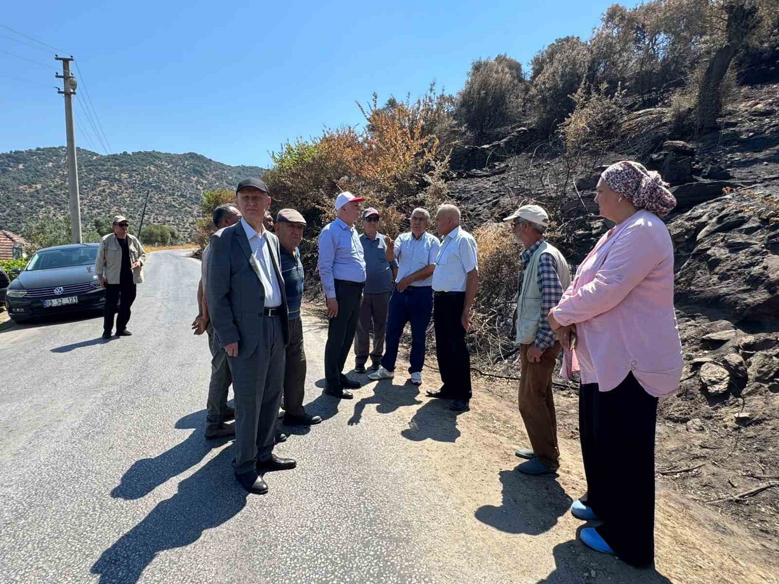 TZOB Genel Başkanı Bayraktar yangının vurduğu b&ouml;lgede inceleme yaptı